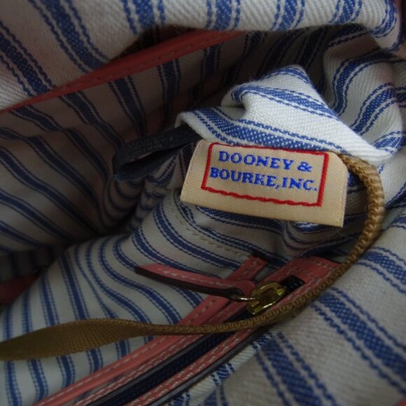 Dooney & Bourke Light Pink Beacon Woven & Smooth Leather Domed Satchel Crossbody - Picture 8 of 9